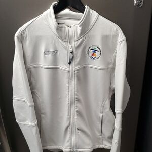 White Olympic Zip-Up Jacket